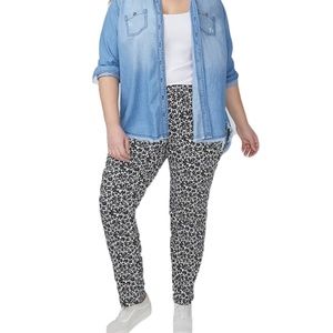 Lane Bryant Allie Floral Pull on Skinny Ankle Pant